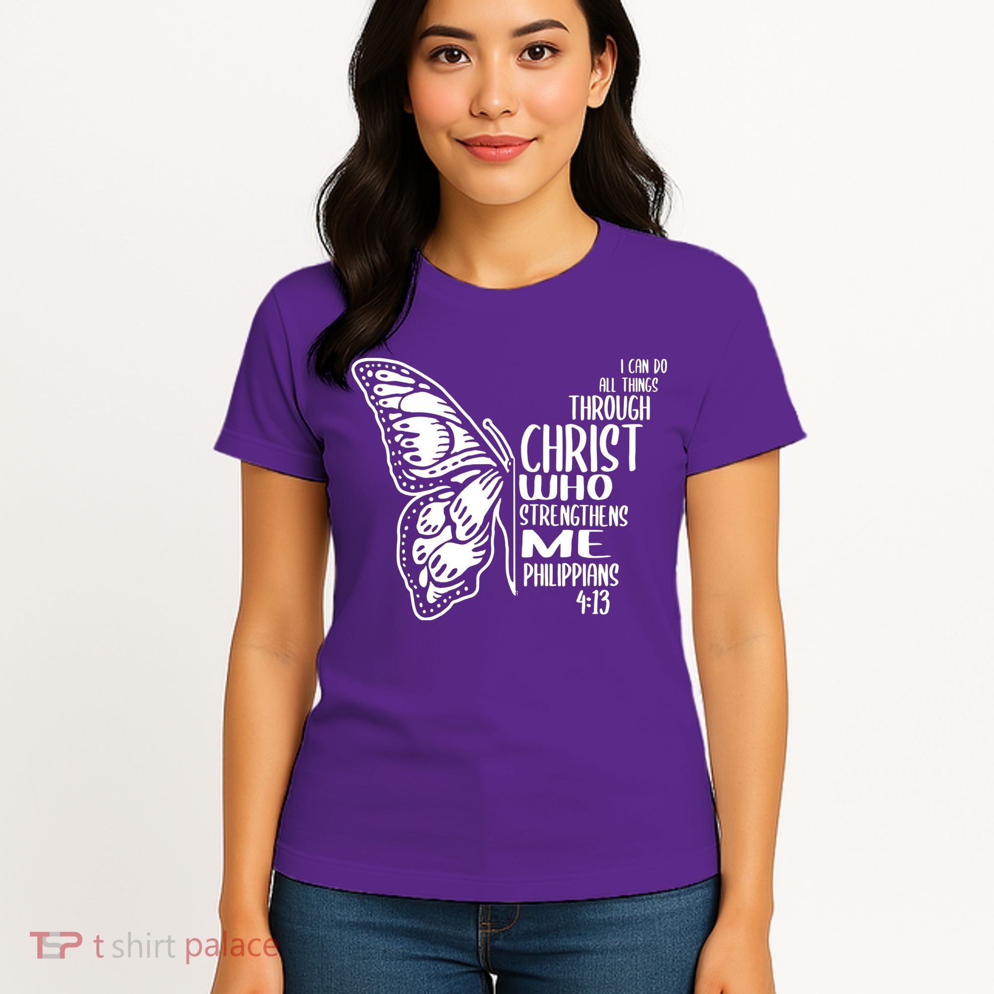 I Can Do All Things Through Christ Butterfly Women's T-Shirt