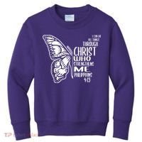 I Can Do All Things Through Christ Butterfly Kids Sweatshirt thumb 0