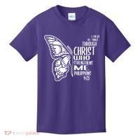 I Can Do All Things Through Christ Butterfly Kids T-Shirt thumb 0