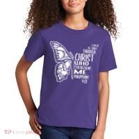 I Can Do All Things Through Christ Butterfly Kids T-Shirt thumb 2