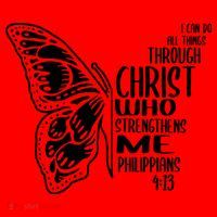 I Can Do All Things Through Christ Butterfly Santa Hat thumb 1