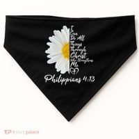 I Can Do All Things Through Christ Who Strengthens Me Philippian 4 13 Flower USA-Made Doggie Bandana thumb 0
