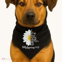 I Can Do All Things Through Christ Who Strengthens Me Philippian 4 13 Flower USA-Made Doggie Bandana thumb 1