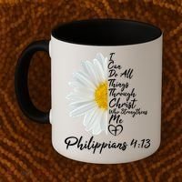I Can Do All Things Through Christ Who Strengthens Me Philippian 4 13 Flower Coffee Mug thumb 2