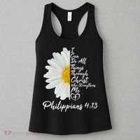 I Can Do All Things Through Christ Who Strengthens Me Philippian 4 13 Flower Women's Tank Top thumb 3