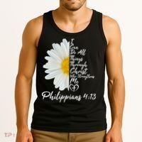 I Can Do All Things Through Christ Who Strengthens Me Philippian 4 13 Flower Tank Top thumb 3