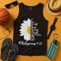 I Can Do All Things Through Christ Who Strengthens Me Philippian 4 13 Flower Tank Top thumb 4