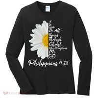I Can Do All Things Through Christ Who Strengthens Me Philippian 4 13 Flower Women's Long Sleeve Shirt thumb 0