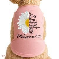 I Can Do All Things Through Christ Who Strengthens Me Philippian 4 13 Flower Doggie Tank thumb 0
