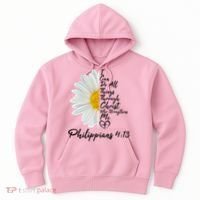 I Can Do All Things Through Christ Who Strengthens Me Philippian 4 13 Flower Hoodie thumb 0