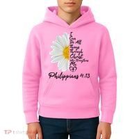 I Can Do All Things Through Christ Who Strengthens Me Philippian 4 13 Flower Kids Hoodie thumb 4