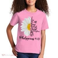 I Can Do All Things Through Christ Who Strengthens Me Philippian 4 13 Flower Kids T-Shirt thumb 2