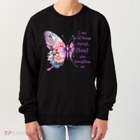 I Can Do All Things Through Christ Pretty Butterfly Great Gift Women's Sweatshirt thumb 0