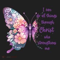 I Can Do All Things Through Christ Pretty Butterfly Great Gift Women's Sweatshirt thumb 2