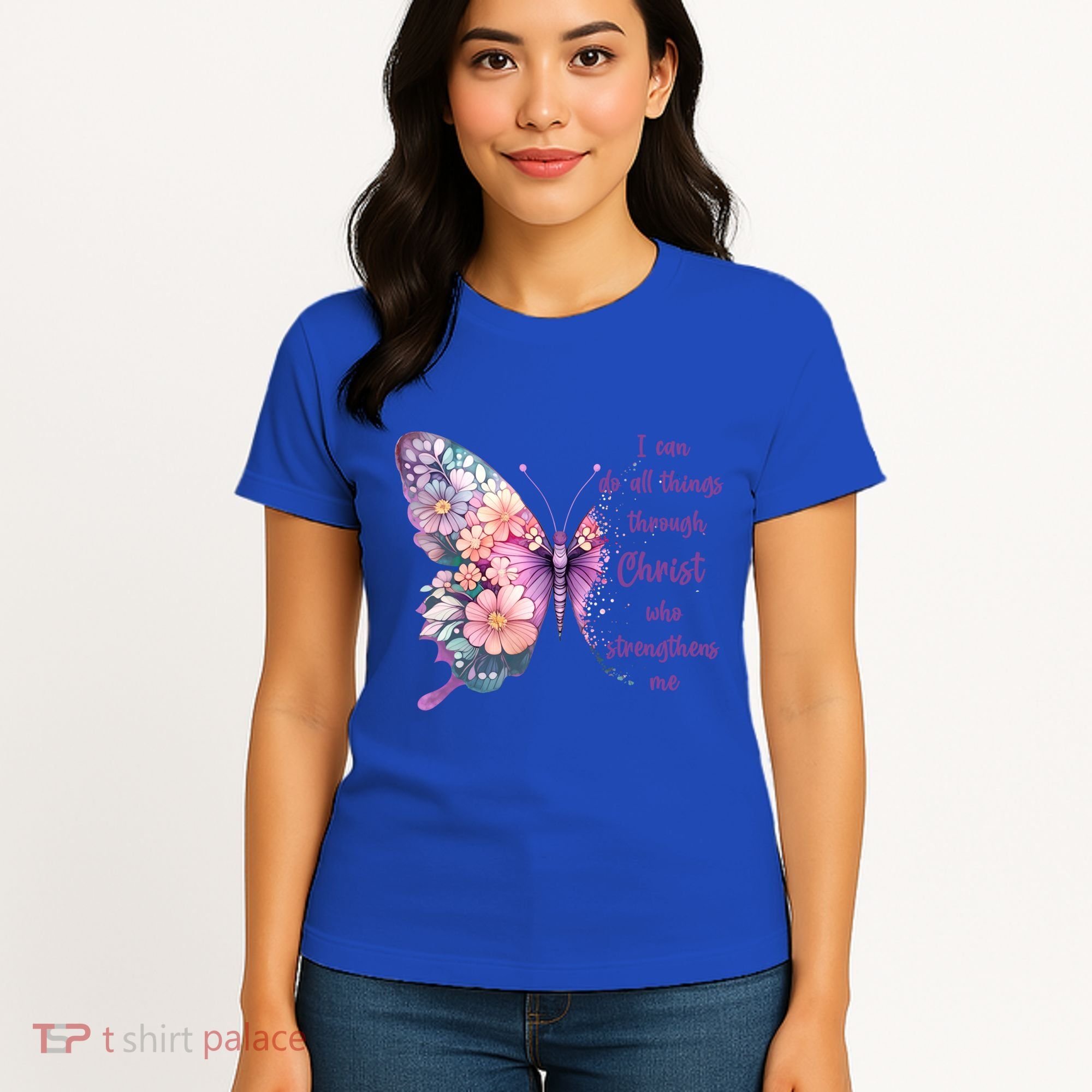 I Can Do All Things Through Christ Pretty Butterfly Great Gift Women's T-Shirt
