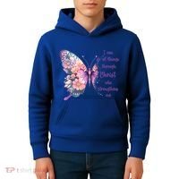 I Can Do All Things Through Christ Pretty Butterfly Great Gift Kids Hoodie thumb 4