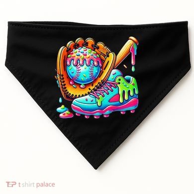 Ice Cream Drip Baseball Stuff Baseball Drip For Graphic USA-Made Doggie Bandana