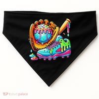 Ice Cream Drip Baseball Stuff Baseball Drip For Graphic USA-Made Doggie Bandana thumb 0