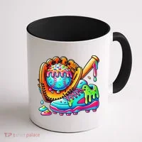 Ice Cream Drip Baseball Stuff Baseball Drip For Graphic Coffee Mug thumb 1
