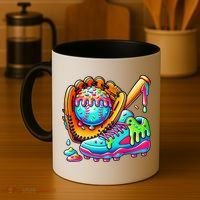 Ice Cream Drip Baseball Stuff Baseball Drip For Graphic Coffee Mug thumb 4