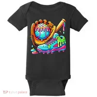 Ice Cream Drip Baseball Stuff Baseball Drip For Graphic Baby Bodysuit thumb 0