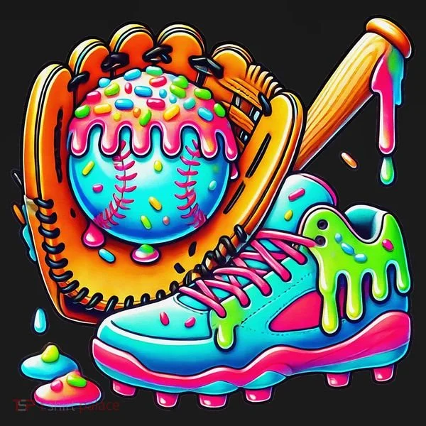 Ice Cream Drip Baseball Stuff Baseball Drip For Graphic Baby Bodysuit