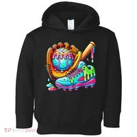Ice Cream Drip Baseball Stuff Baseball Drip For Graphic Toddler Hoodie thumb 0