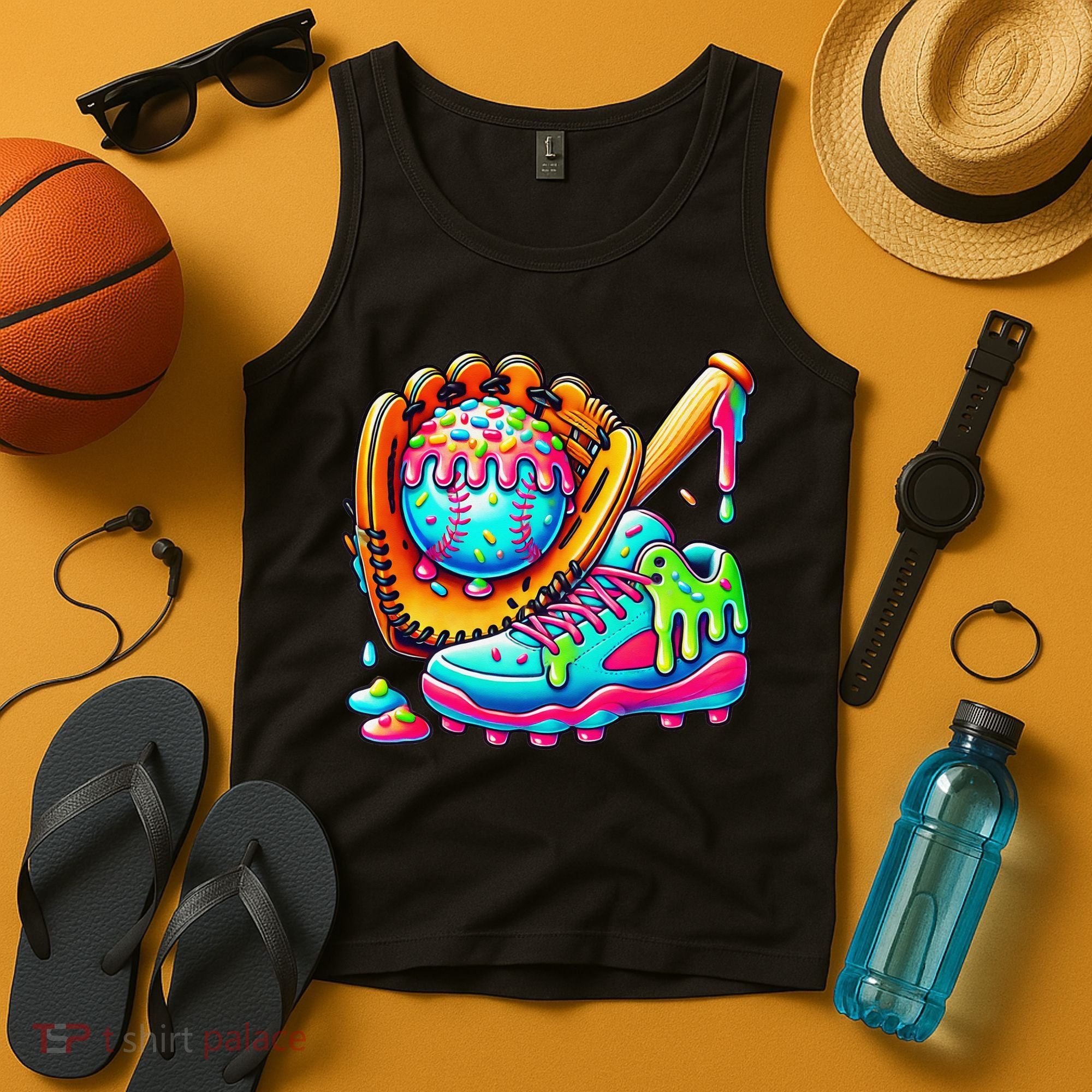 Ice Cream Drip Baseball Stuff Baseball Drip For Graphic Tank Top