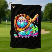 Ice Cream Drip Baseball Stuff Baseball Drip For Graphic Golf Towel thumb 1