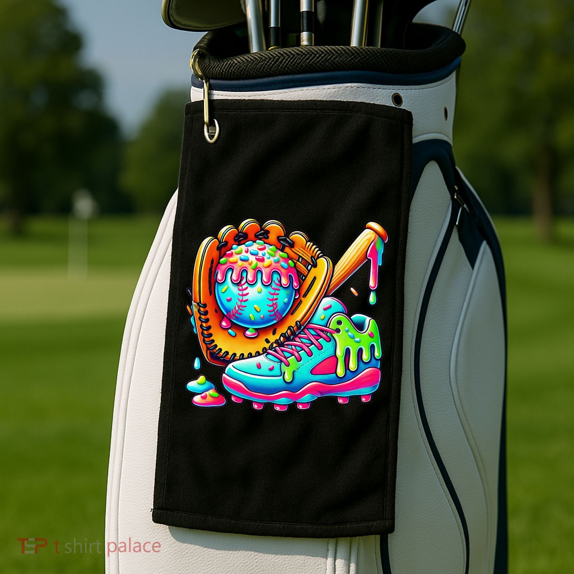 Ice Cream Drip Baseball Stuff Baseball Drip For Graphic Golf Towel
