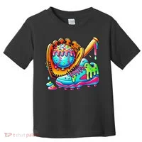 Ice Cream Drip Baseball Stuff Baseball Drip For Graphic Toddler T-Shirt thumb 0