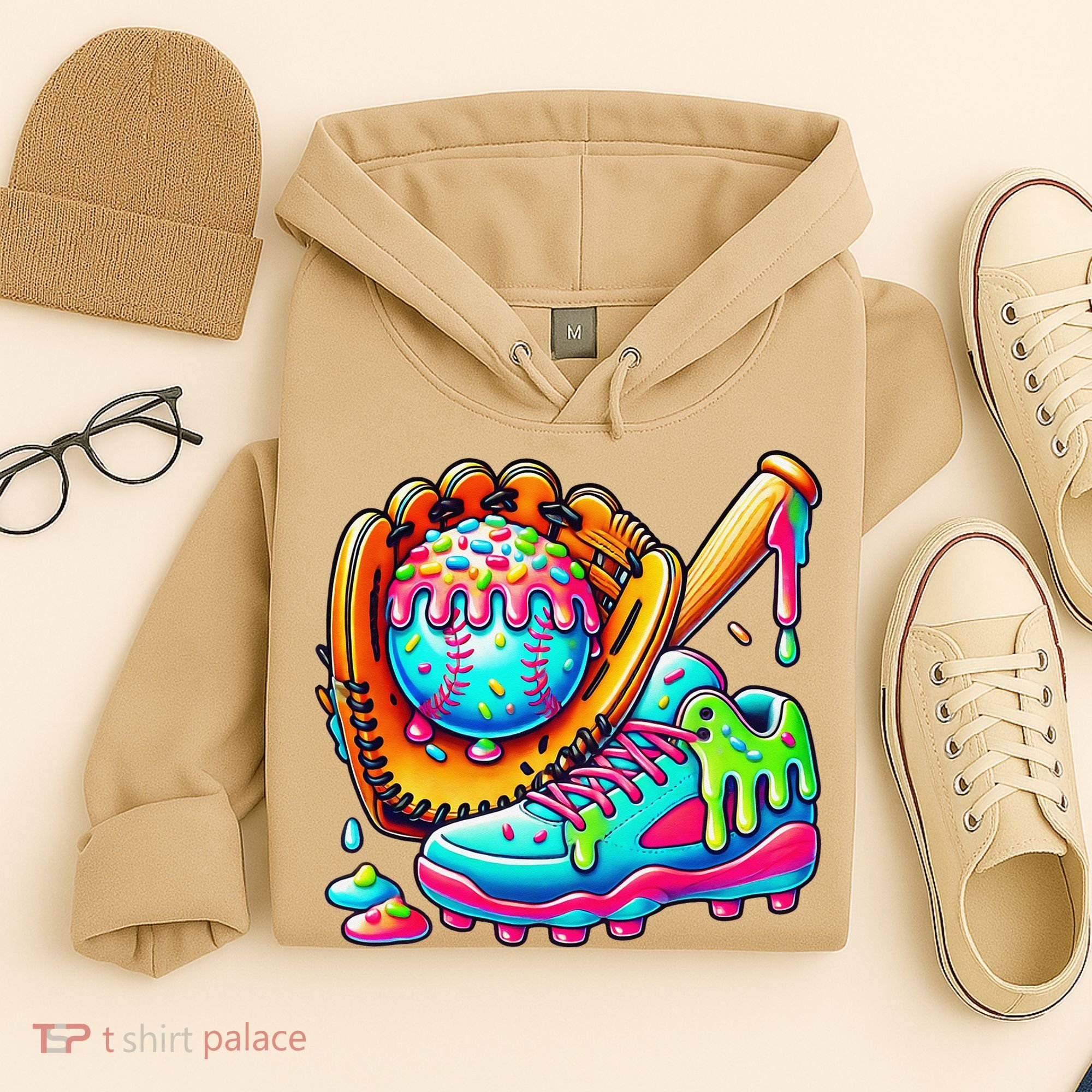 Ice Cream Drip Baseball Stuff Baseball Drip For Graphic Hoodie