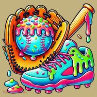 Ice Cream Drip Baseball Stuff Baseball Drip For Graphic Sweatshirt thumb 2