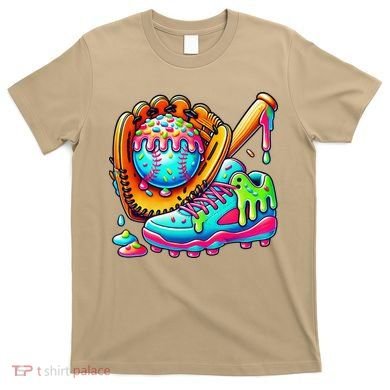 Ice Cream Drip Baseball Stuff Baseball Drip For Graphic T-Shirt