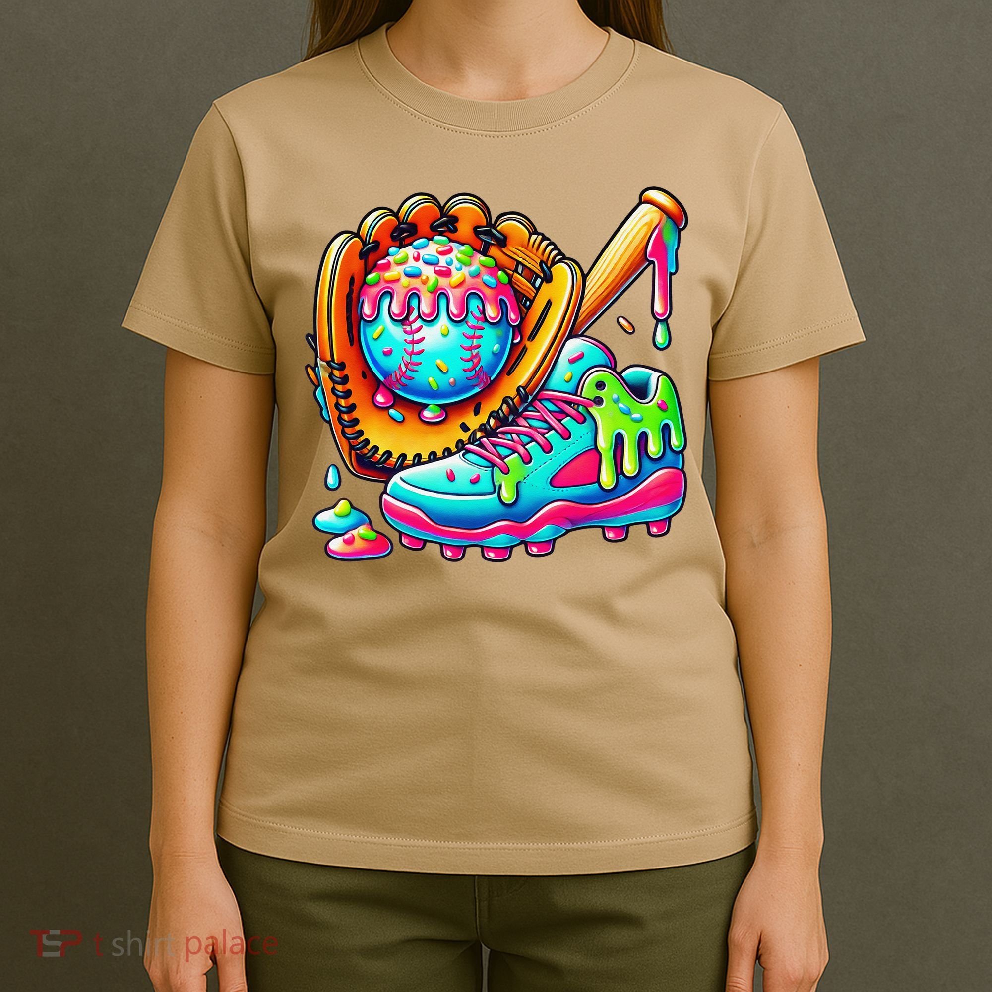 Ice Cream Drip Baseball Stuff Baseball Drip For Graphic T-Shirt
