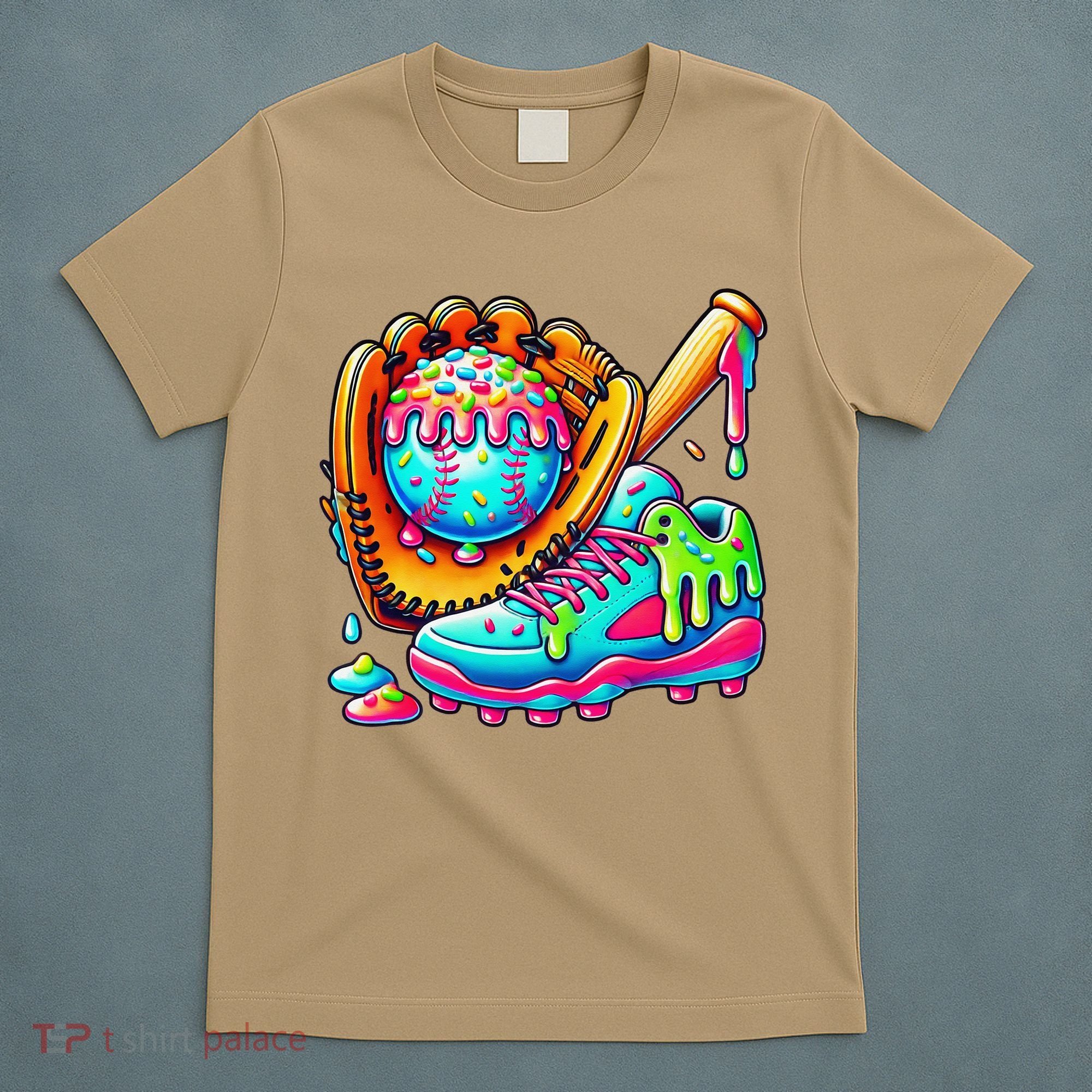 Ice Cream Drip Baseball Stuff Baseball Drip For Graphic T-Shirt