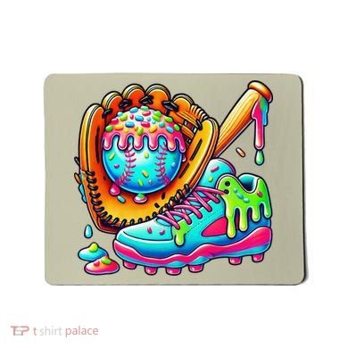 Ice Cream Drip Baseball Stuff Baseball Drip For Graphic Mousepad