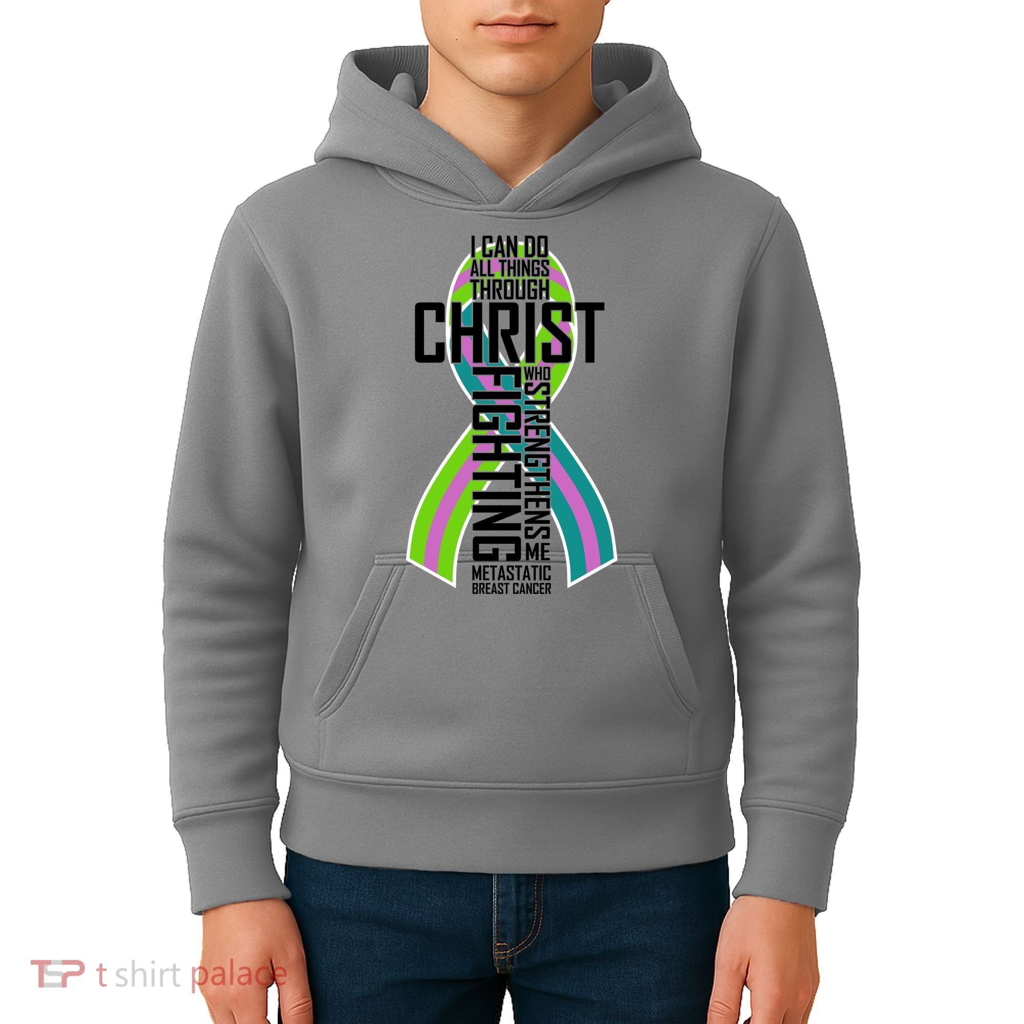 I Can Do All Things Through Christ Metastatic Breast Cancer Kids Hoodie