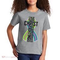 I Can Do All Things Through Christ Metastatic Breast Cancer Kids T-Shirt thumb 2