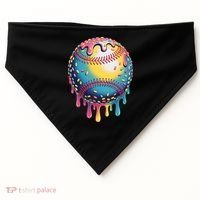 Ice Cream Drip Baseball Stuff Baseball Drip  USA-Made Doggie Bandana thumb 0