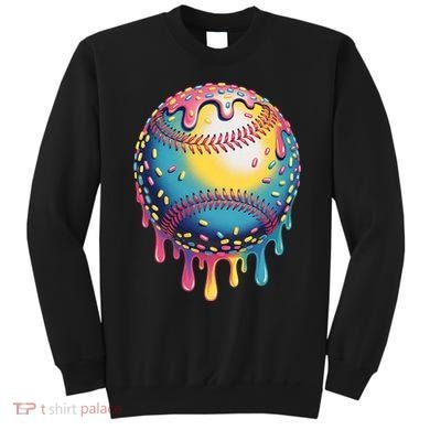 Ice Cream Drip Baseball Stuff Baseball Drip  Sweatshirt