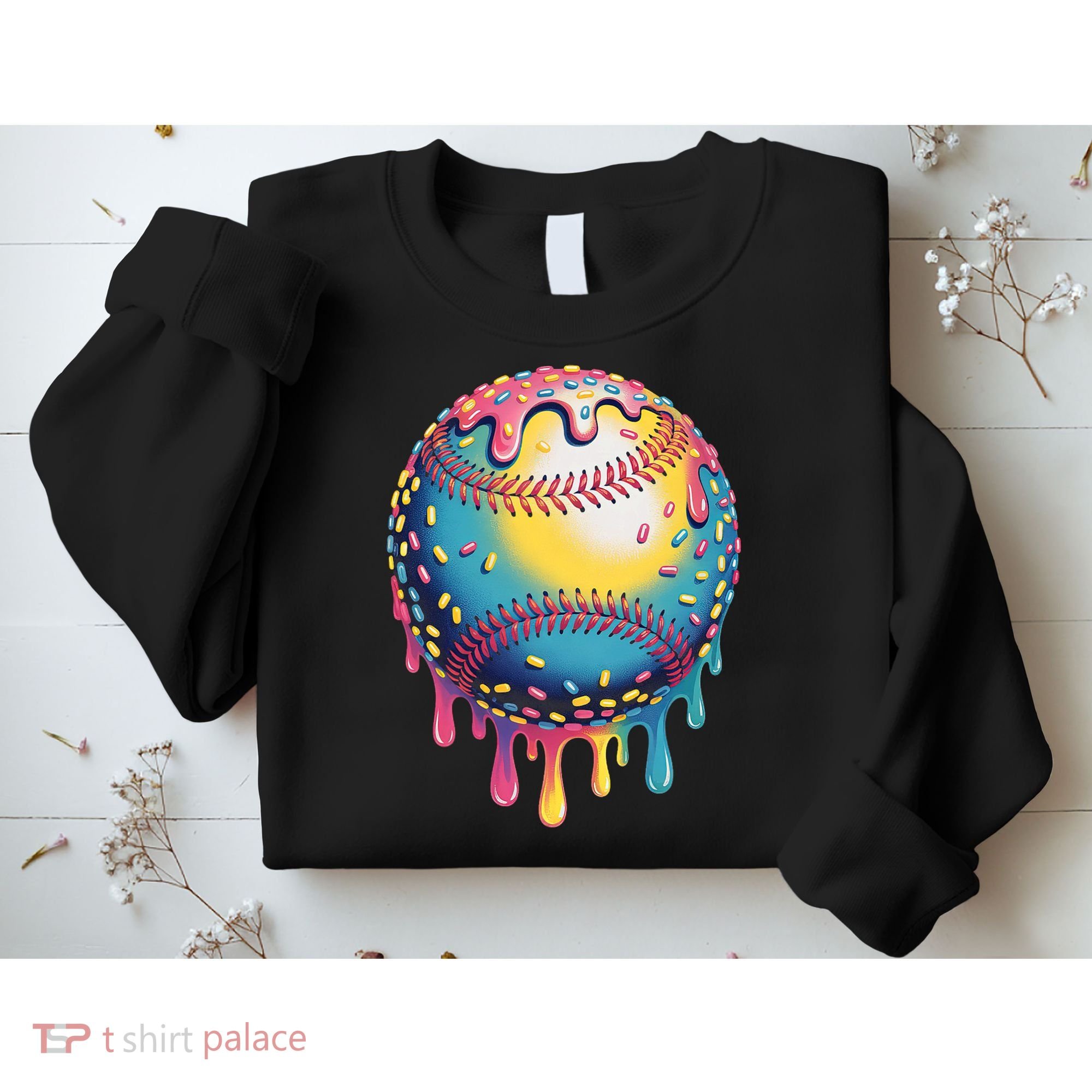 Ice Cream Drip Baseball Stuff Baseball Drip  Sweatshirt