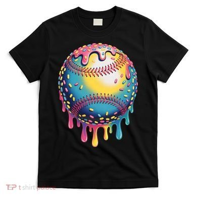 Ice Cream Drip Baseball Stuff Baseball Drip  T-Shirt