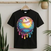 Ice Cream Drip Baseball Stuff Baseball Drip  T-Shirt thumb 2