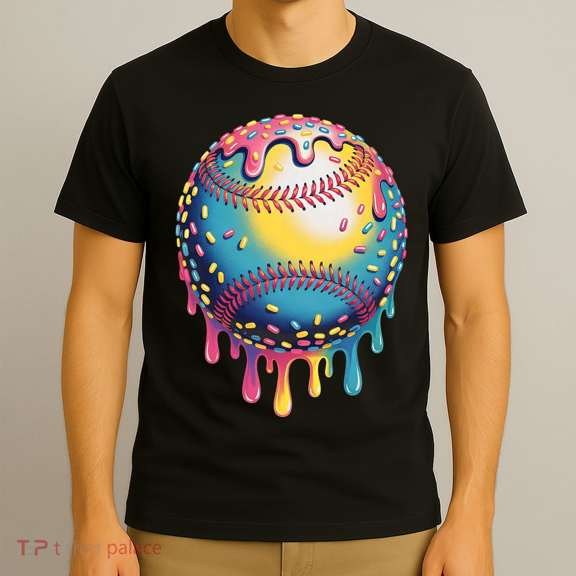 Ice Cream Drip Baseball Stuff Baseball Drip  T-Shirt