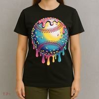 Ice Cream Drip Baseball Stuff Baseball Drip  T-Shirt thumb 4