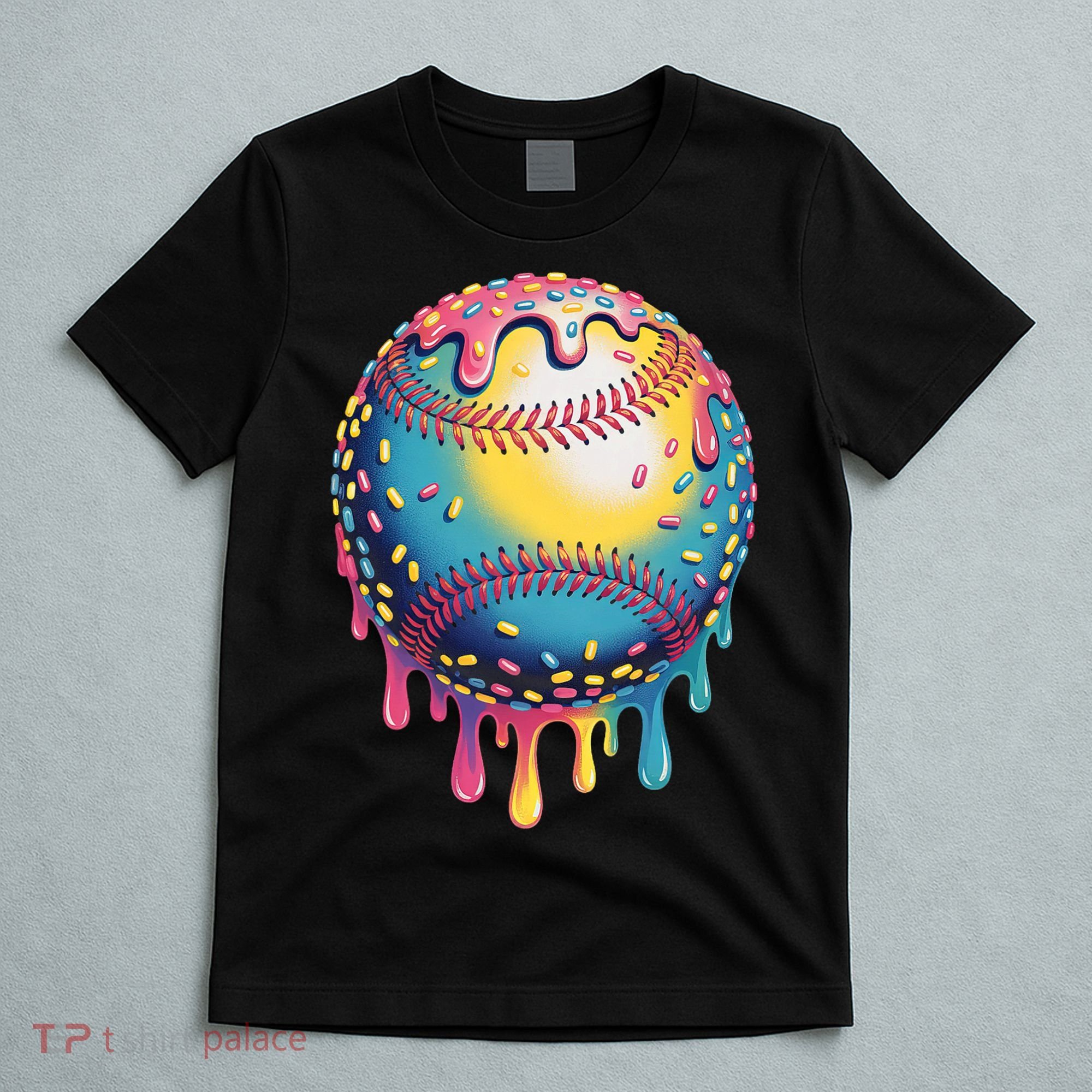 Ice Cream Drip Baseball Stuff Baseball Drip  T-Shirt