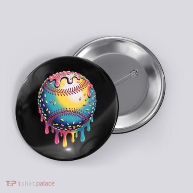 Ice Cream Drip Baseball Stuff Baseball Drip  Button