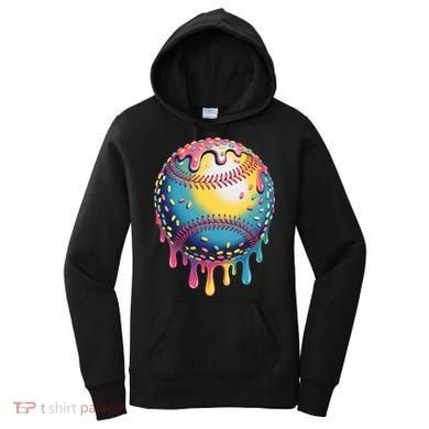 Ice Cream Drip Baseball Stuff Baseball Drip  Women's Hoodie