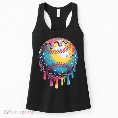 Ice Cream Drip Baseball Stuff Baseball Drip  Women's Tank Top